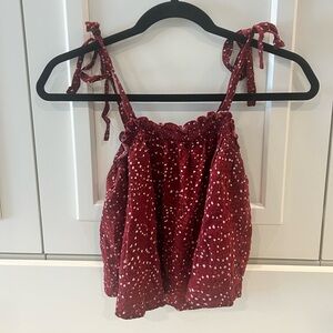 Eyeshadow Burgundy Polka Dot Top